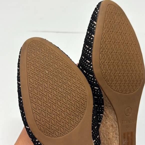 Vivaia Tamia Almond Toe Slingback Wedge Sandals Size EU 37 (US 6.5) - Picture 7 of 8